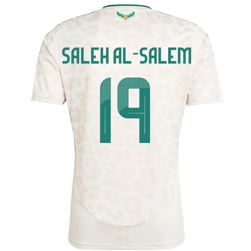 Danxen Femme Maillot Arabie Saoudite Yousef Saleh Al-Salem #19 Blanc Tenues Extérieur 24-26 T-Shirt