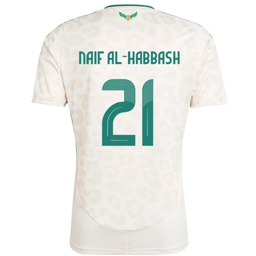 Danxen Femme Maillot Arabie Saoudite Azzam Naif Al-Habbash #21 Blanc Tenues Extérieur 24-26 T-Shirt