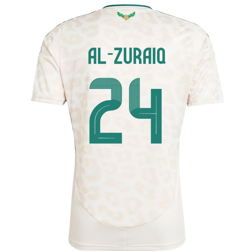 Danxen Femme Maillot Arabie Saoudite Saeed Ibrahim Al-Zuraiq #24 Blanc Tenues Extérieur 24-26 T-Shirt
