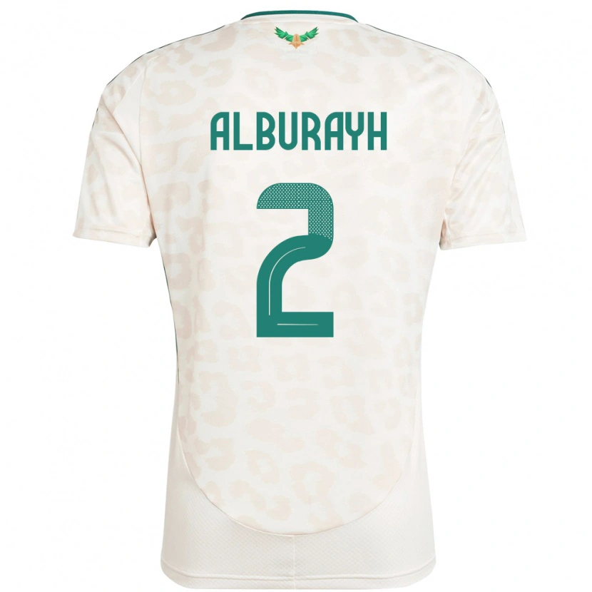 Danxen Femme Maillot Arabie Saoudite Mahmood Alburayh #2 Blanc Tenues Extérieur 24-26 T-Shirt