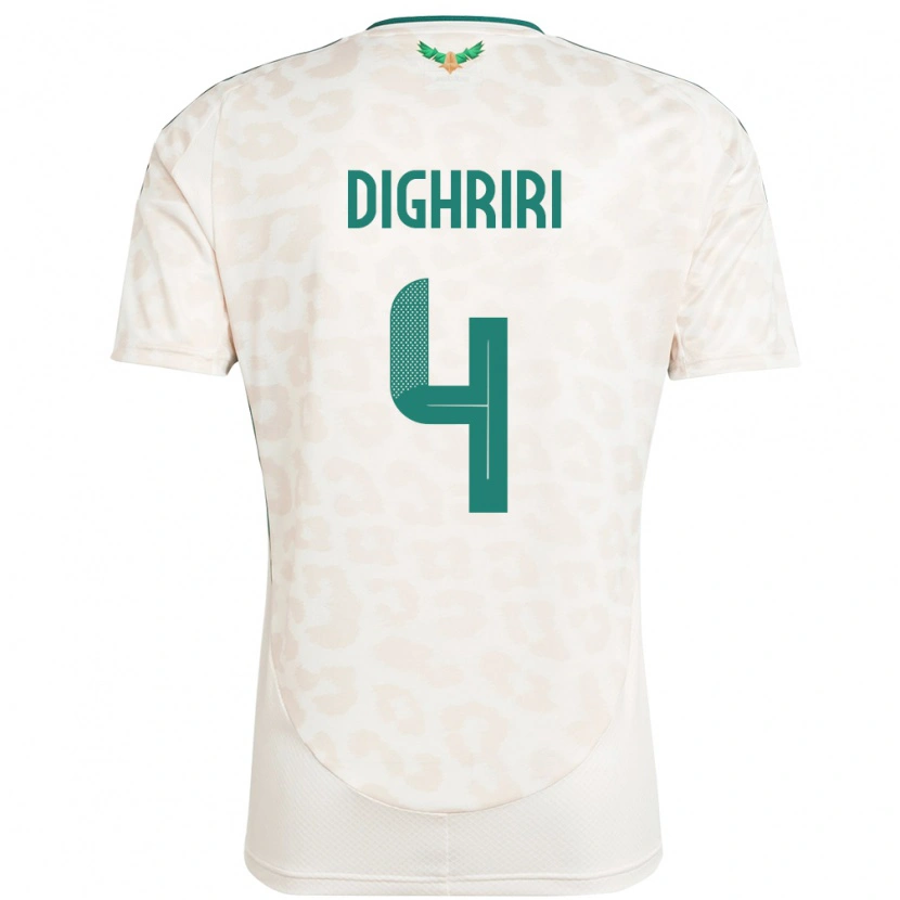 Danxen Femme Maillot Arabie Saoudite Khalid Dighriri #4 Blanc Tenues Extérieur 24-26 T-Shirt