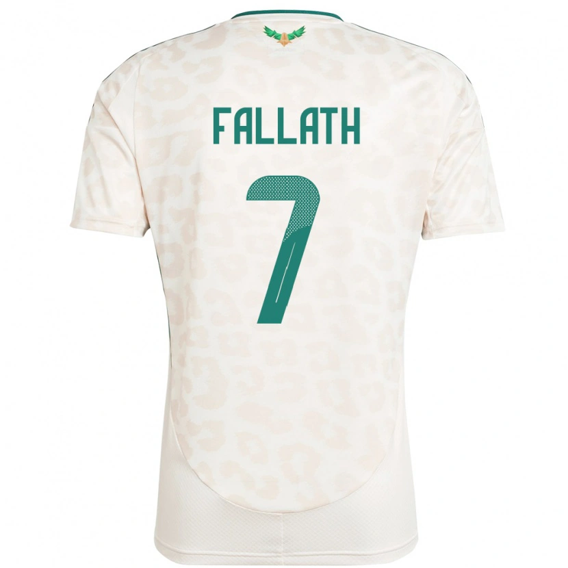 Danxen Femme Maillot Arabie Saoudite Fahad Fallath #7 Blanc Tenues Extérieur 24-26 T-Shirt