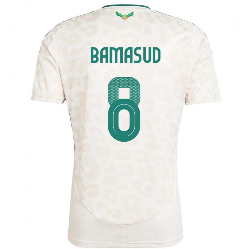Danxen Femme Maillot Arabie Saoudite Ahmed Bamasud #8 Blanc Tenues Extérieur 24-26 T-Shirt