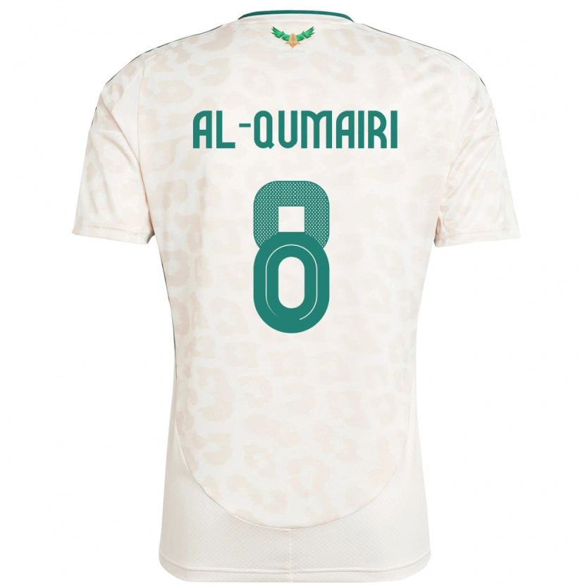 Danxen Femme Maillot Arabie Saoudite Nawaf Al Qumairi #8 Blanc Tenues Extérieur 24-26 T-Shirt