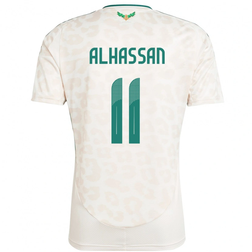 Danxen Femme Maillot Arabie Saoudite Abbas Alhassan #11 Blanc Tenues Extérieur 24-26 T-Shirt