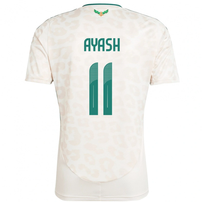 Danxen Femme Maillot Arabie Saoudite Ziyad Ayash #11 Blanc Tenues Extérieur 24-26 T-Shirt