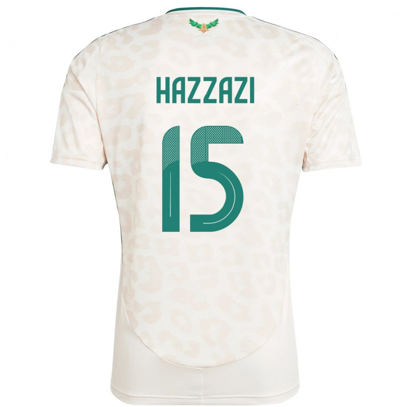 Danxen Femme Maillot Arabie Saoudite Mohammed Hazzazi #15 Blanc Tenues Extérieur 24-26 T-Shirt