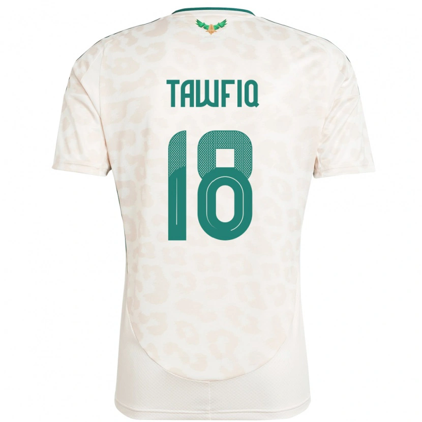Danxen Femme Maillot Arabie Saoudite Saba Tawfiq #18 Blanc Tenues Extérieur 24-26 T-Shirt