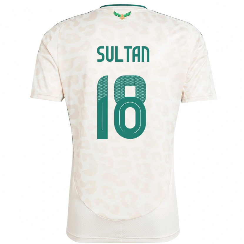 Danxen Femme Maillot Arabie Saoudite Qasim Sultan #18 Blanc Tenues Extérieur 24-26 T-Shirt