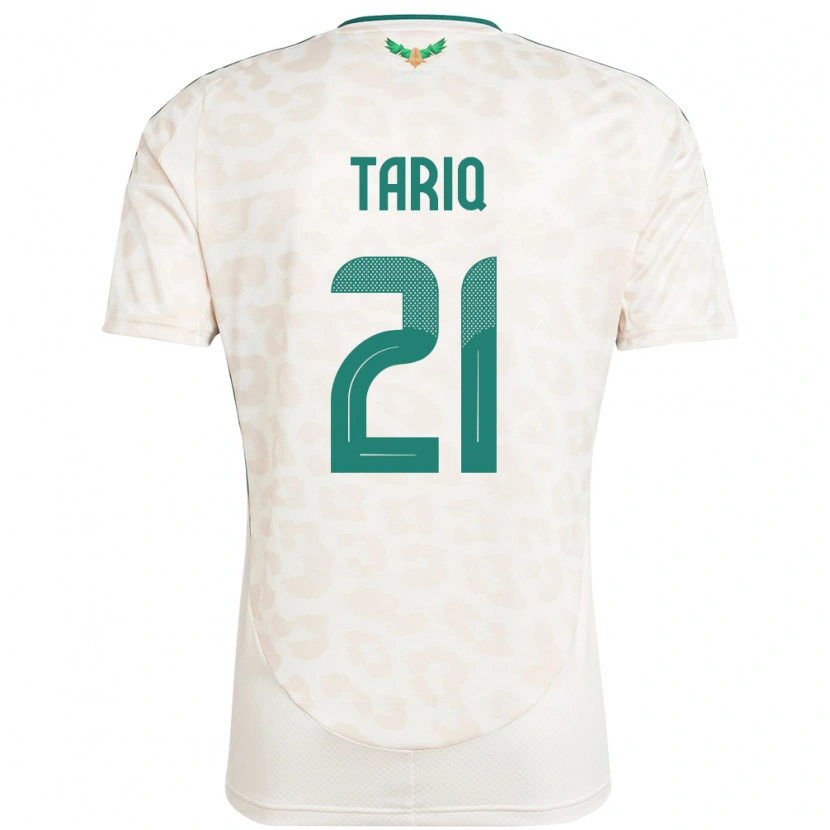 Danxen Femme Maillot Arabie Saoudite Juri Tariq #21 Blanc Tenues Extérieur 24-26 T-Shirt