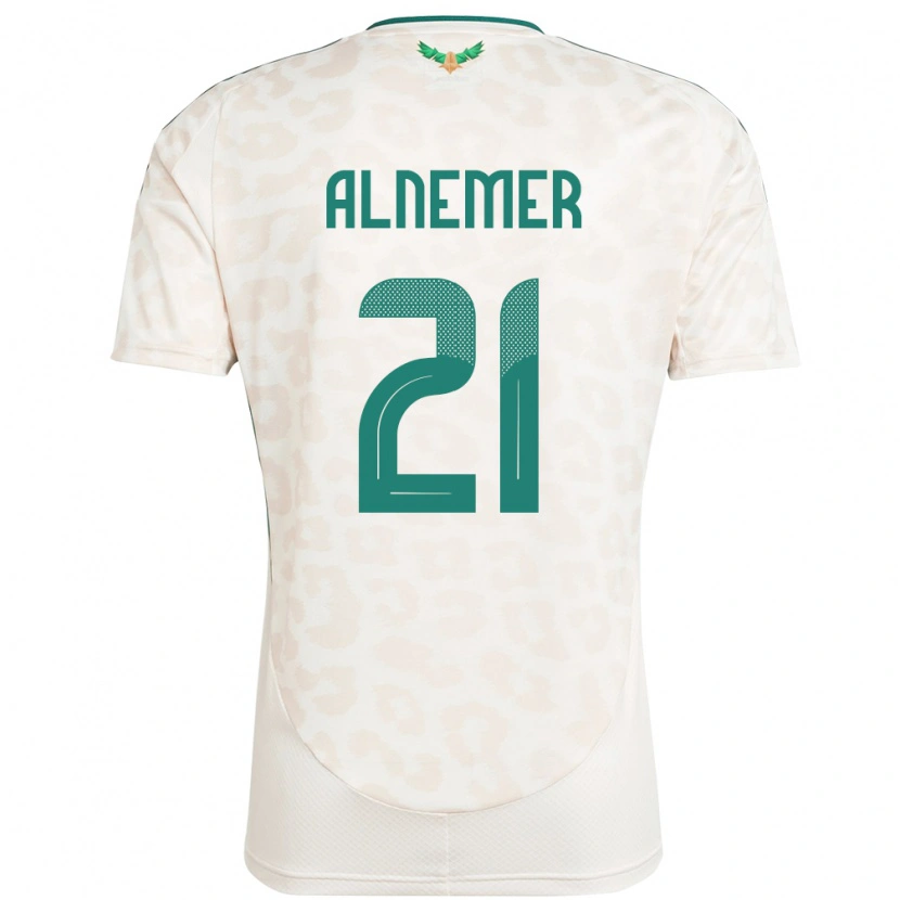 Danxen Femme Maillot Arabie Saoudite Meshari Alnemer #21 Blanc Tenues Extérieur 24-26 T-Shirt
