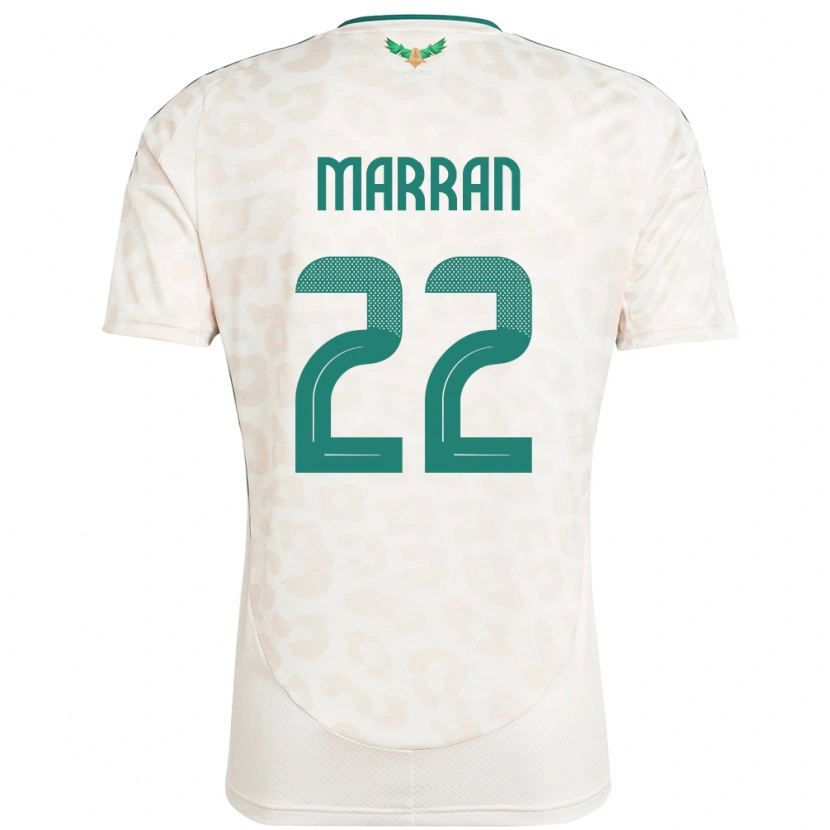 Danxen Femme Maillot Arabie Saoudite Mohammed Marran #22 Blanc Tenues Extérieur 24-26 T-Shirt