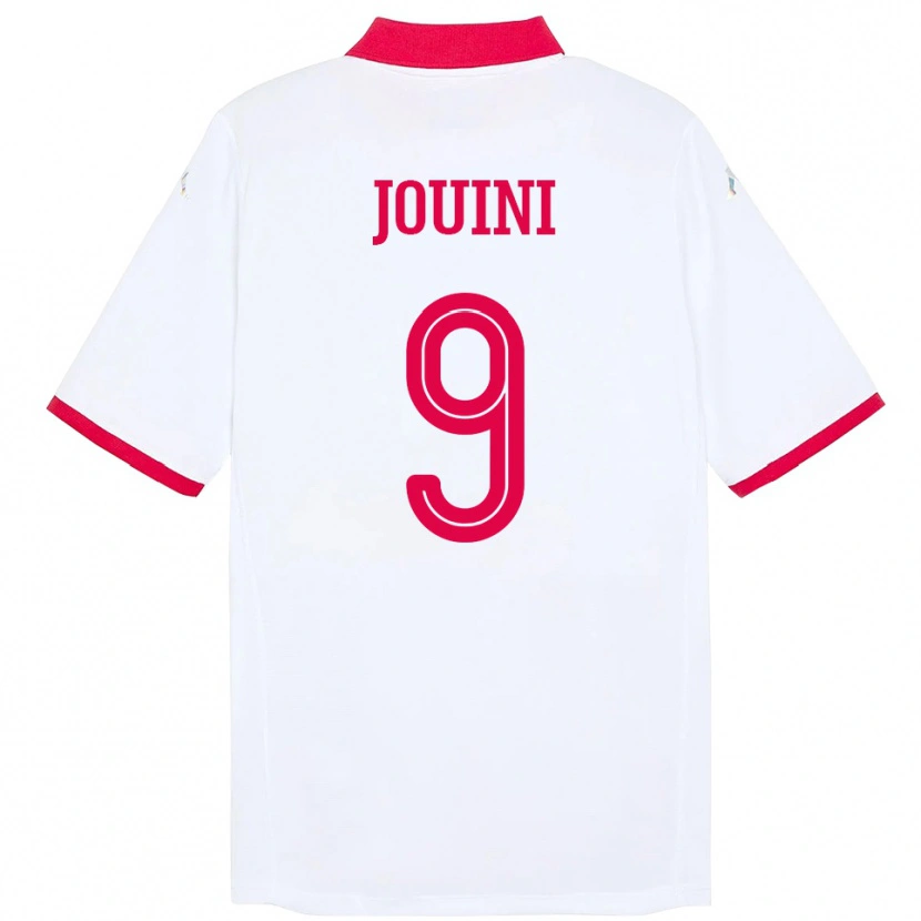 Danxen Femme Maillot Tunisie Haythem Jouini #9 Blanc Tenues Extérieur 24-26 T-Shirt