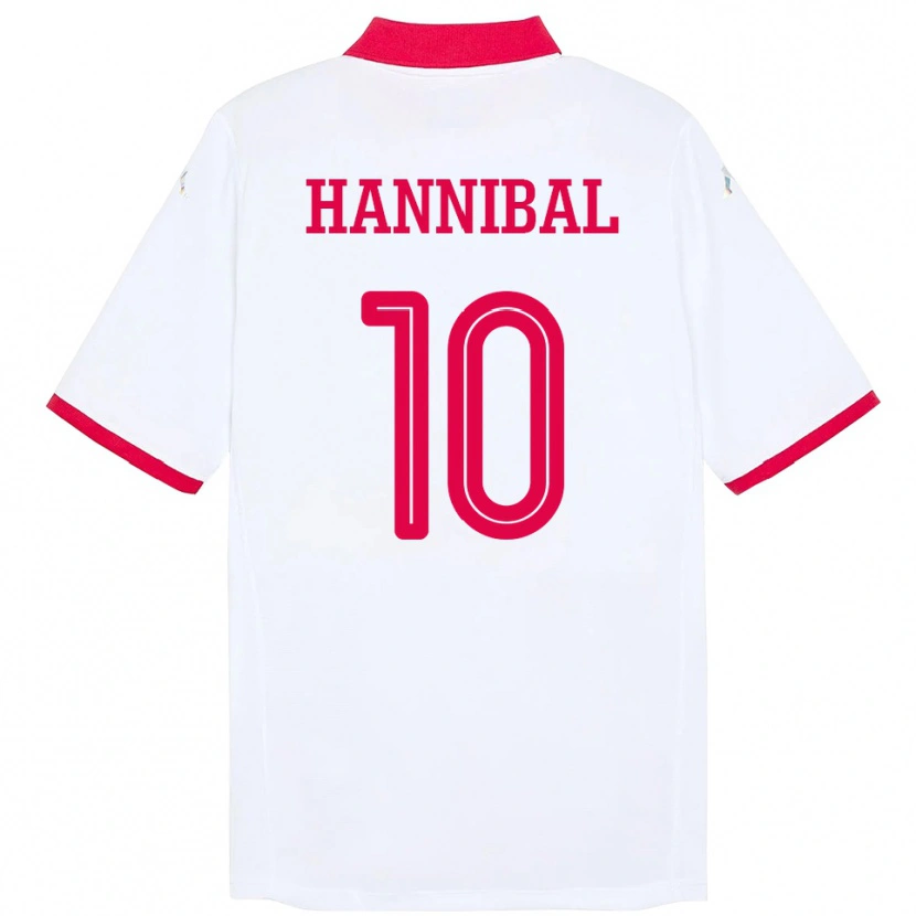 Danxen Femme Maillot Tunisie Hannibal #10 Blanc Tenues Extérieur 24-26 T-Shirt