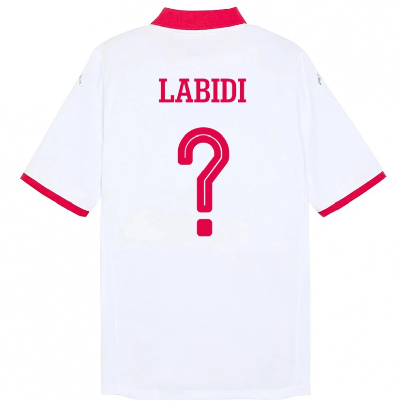 Danxen Femme Maillot Tunisie Chiheb Labidi #0 Blanc Tenues Extérieur 24-26 T-Shirt