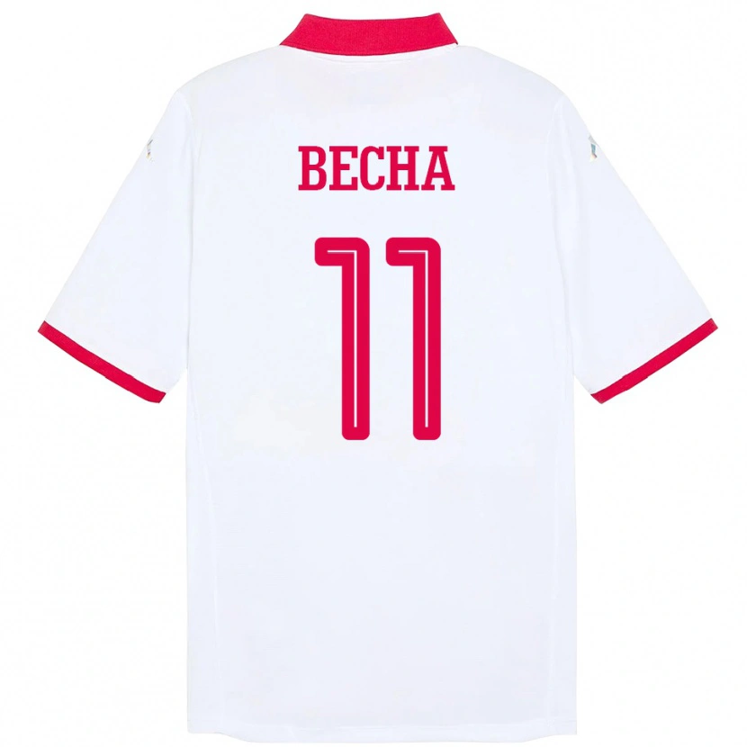 Danxen Femme Maillot Tunisie Youssef Becha #11 Blanc Tenues Extérieur 24-26 T-Shirt