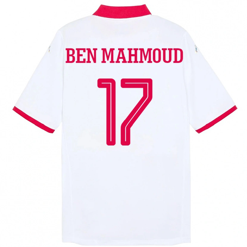 Danxen Femme Maillot Tunisie Yessine Ben Mahmoud #17 Blanc Tenues Extérieur 24-26 T-Shirt