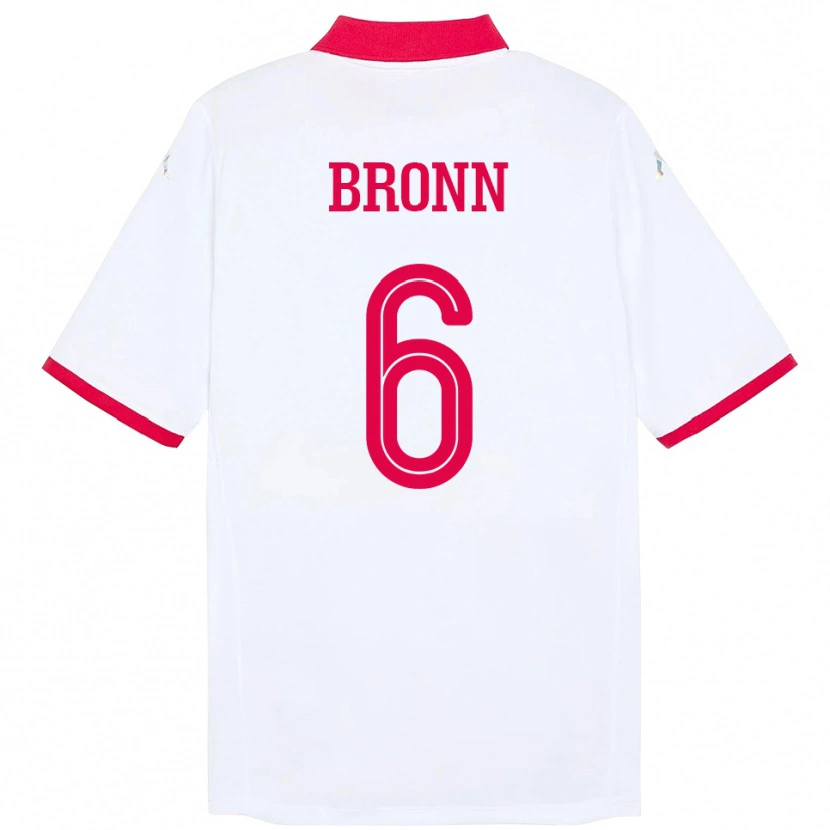Danxen Femme Maillot Tunisie Dylan Bronn #6 Blanc Tenues Extérieur 24-26 T-Shirt