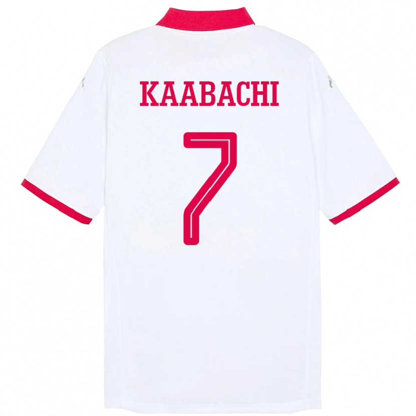 Danxen Femme Maillot Tunisie Ella Kaabachi #7 Blanc Tenues Extérieur 24-26 T-Shirt