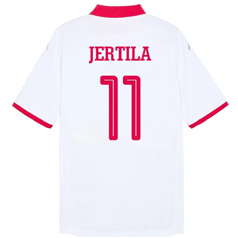 Danxen Femme Maillot Tunisie Hedi Jertila #11 Blanc Tenues Extérieur 24-26 T-Shirt