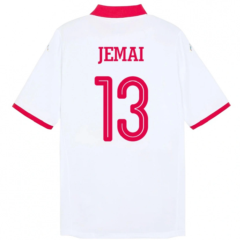 Danxen Femme Maillot Tunisie Yasmine Jemai #13 Blanc Tenues Extérieur 24-26 T-Shirt
