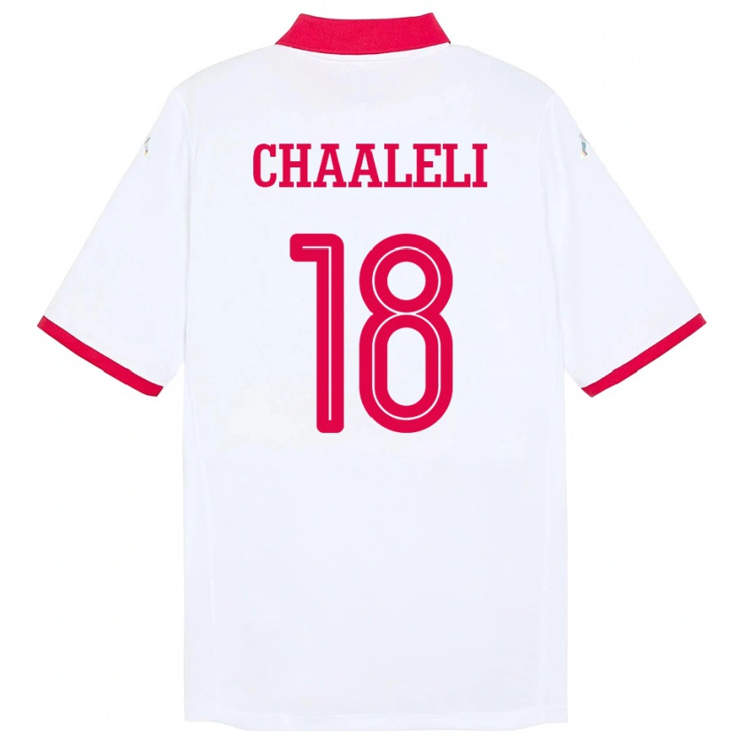 Danxen Femme Maillot Tunisie Ghaliene Chaaleli #18 Blanc Tenues Extérieur 24-26 T-Shirt