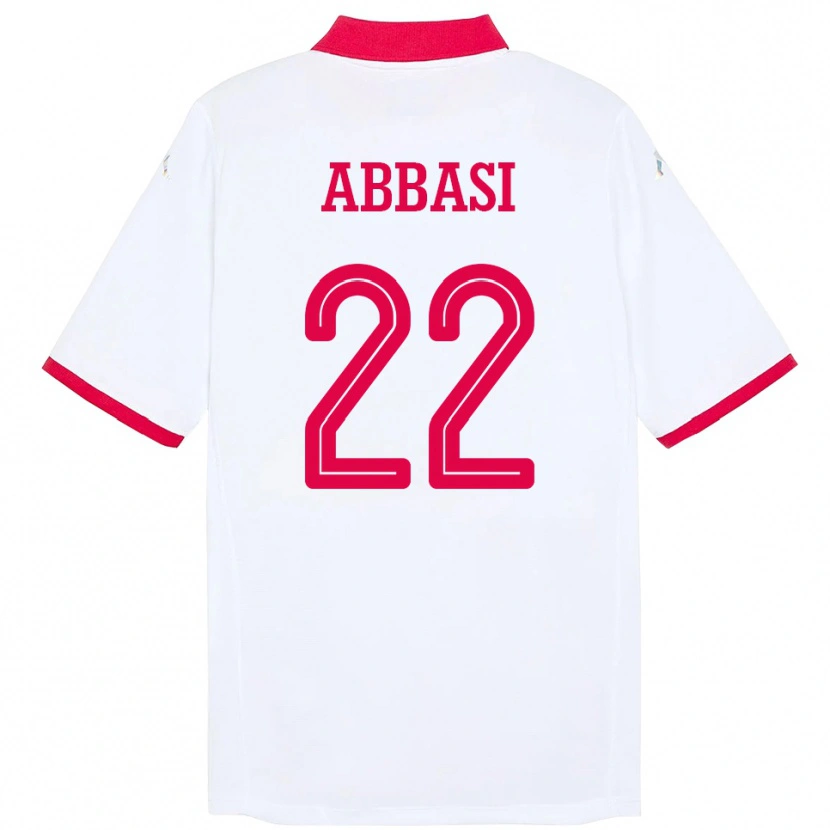 Danxen Femme Maillot Tunisie Bechir Abbasi #22 Blanc Tenues Extérieur 24-26 T-Shirt