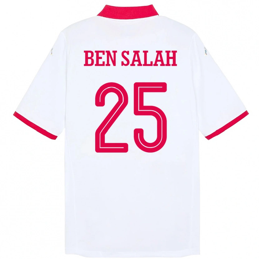 Danxen Femme Maillot Tunisie Heni Ben Salah #25 Blanc Tenues Extérieur 24-26 T-Shirt