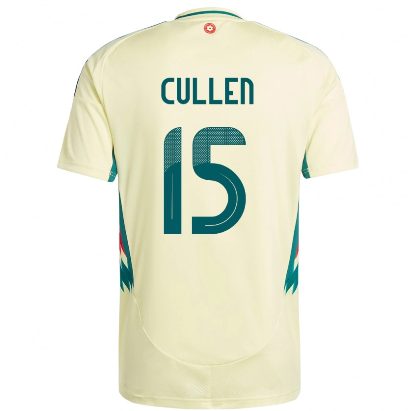 Danxen Femme Maillot Pays De Galles Liam Cullen #15 Beige Jaune Tenues Extérieur 24-26 T-Shirt