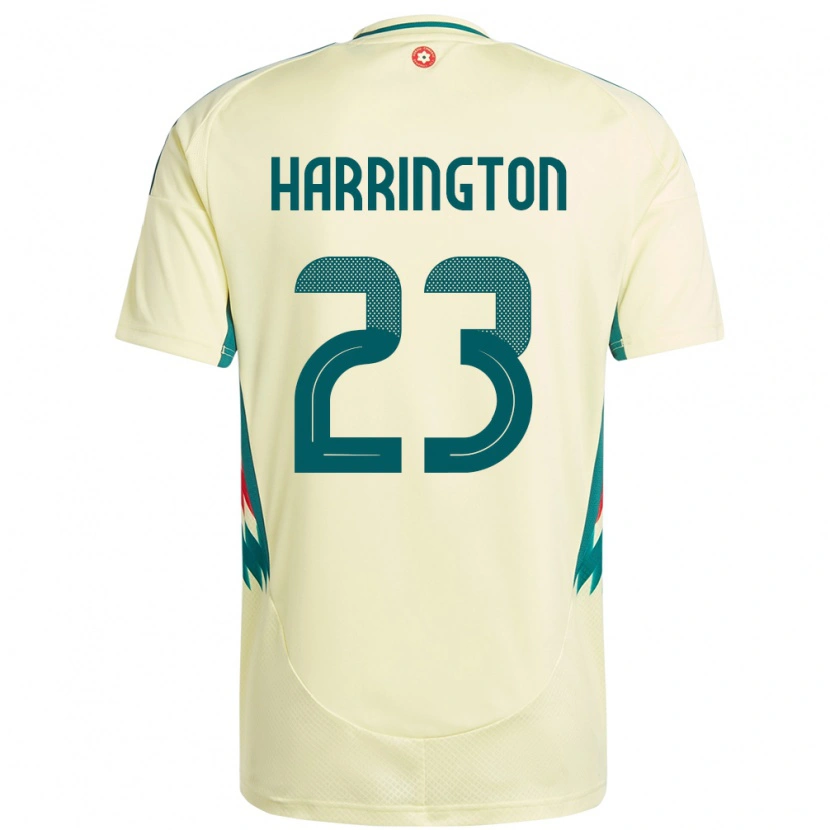 Danxen Femme Maillot Pays De Galles David Harrington #23 Beige Jaune Tenues Extérieur 24-26 T-Shirt
