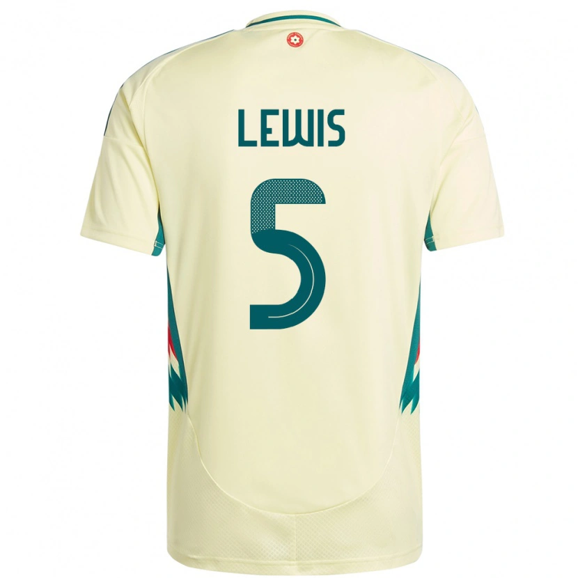 Danxen Femme Maillot Pays De Galles Emlyn Lewis #5 Beige Jaune Tenues Extérieur 24-26 T-Shirt