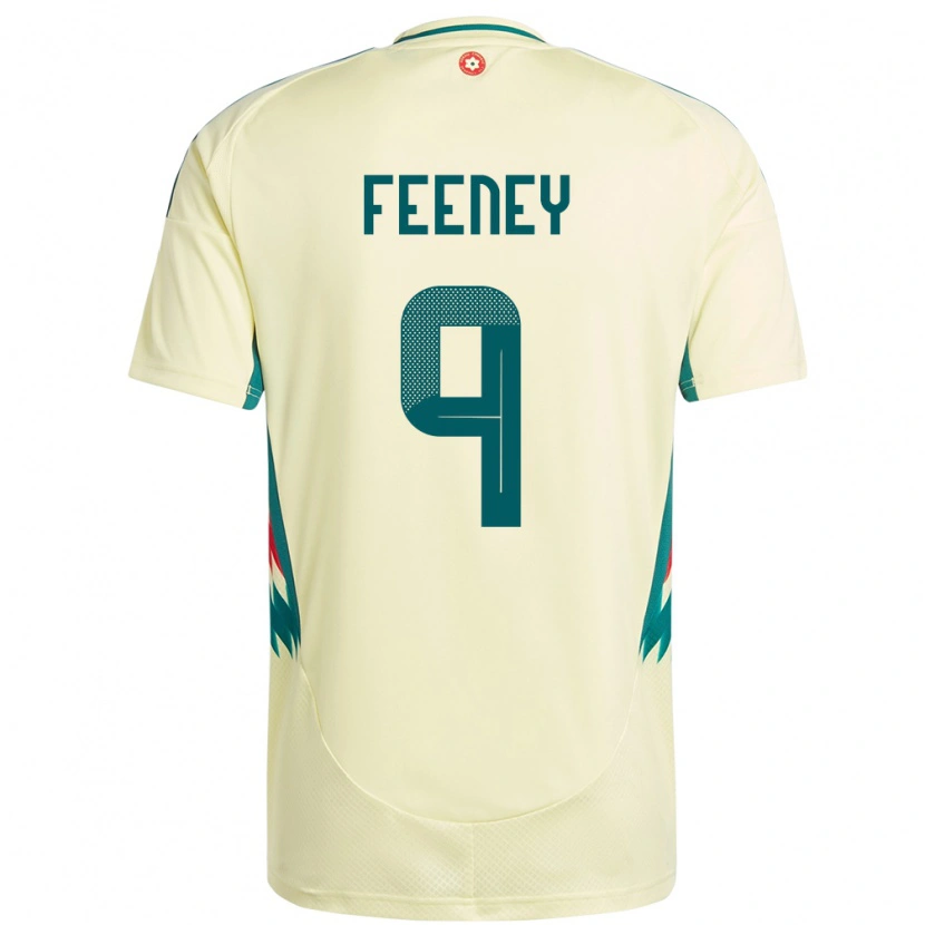 Danxen Femme Maillot Pays De Galles George Feeney #9 Beige Jaune Tenues Extérieur 24-26 T-Shirt