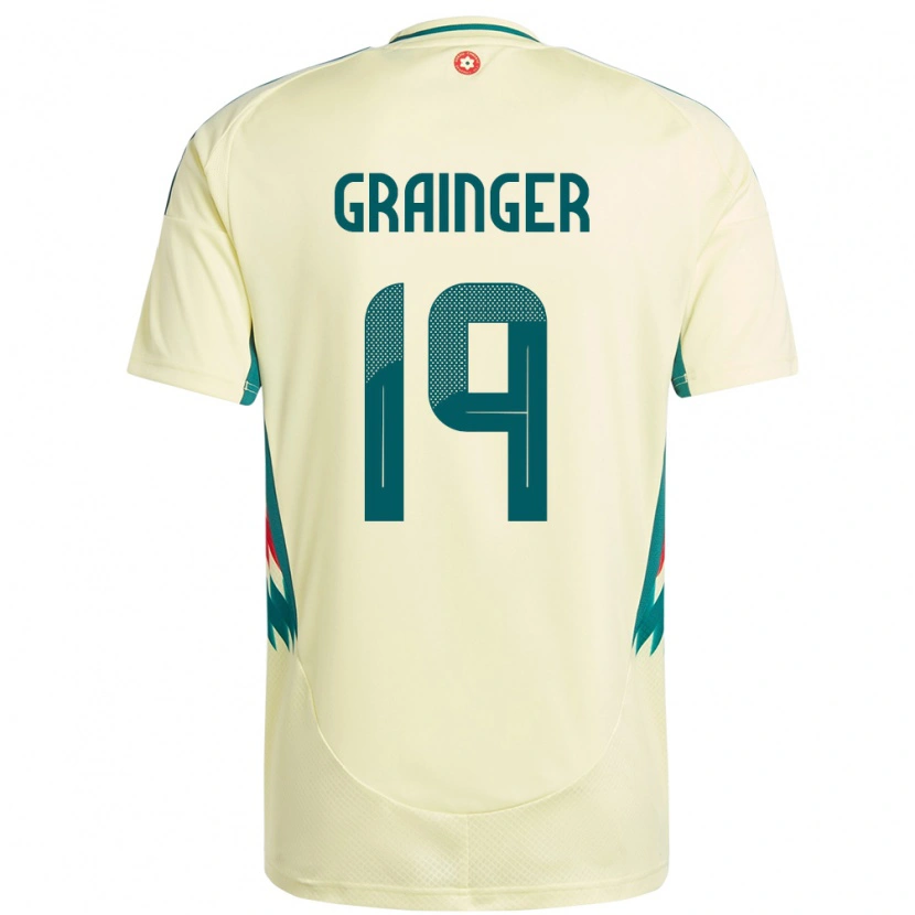 Danxen Femme Maillot Pays De Galles William Grainger #19 Beige Jaune Tenues Extérieur 24-26 T-Shirt