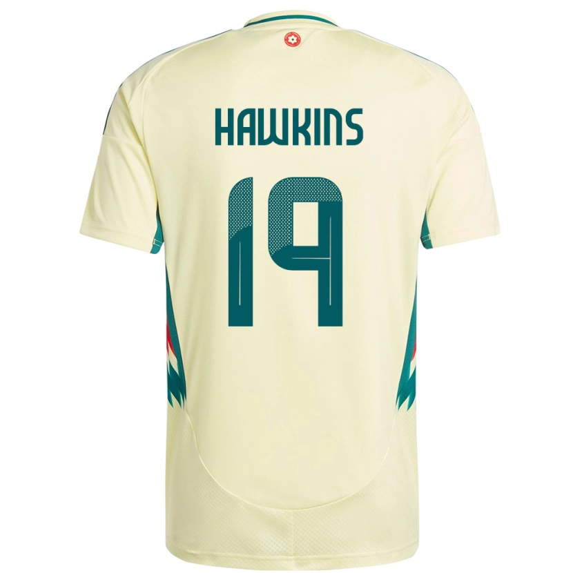 Danxen Femme Maillot Pays De Galles Max Hawkins #19 Beige Jaune Tenues Extérieur 24-26 T-Shirt