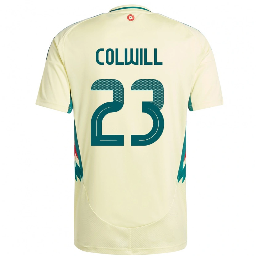 Danxen Femme Maillot Pays De Galles Joel Colwill #23 Beige Jaune Tenues Extérieur 24-26 T-Shirt