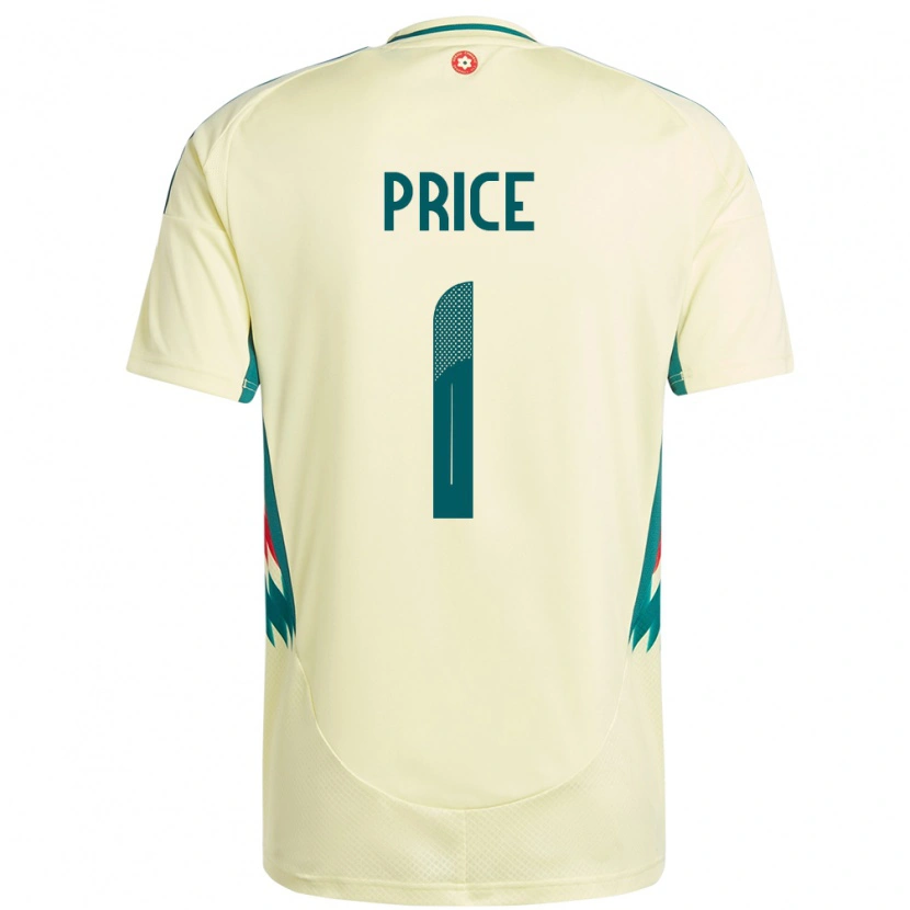 Danxen Femme Maillot Pays De Galles Jo Price #1 Beige Jaune Tenues Extérieur 24-26 T-Shirt