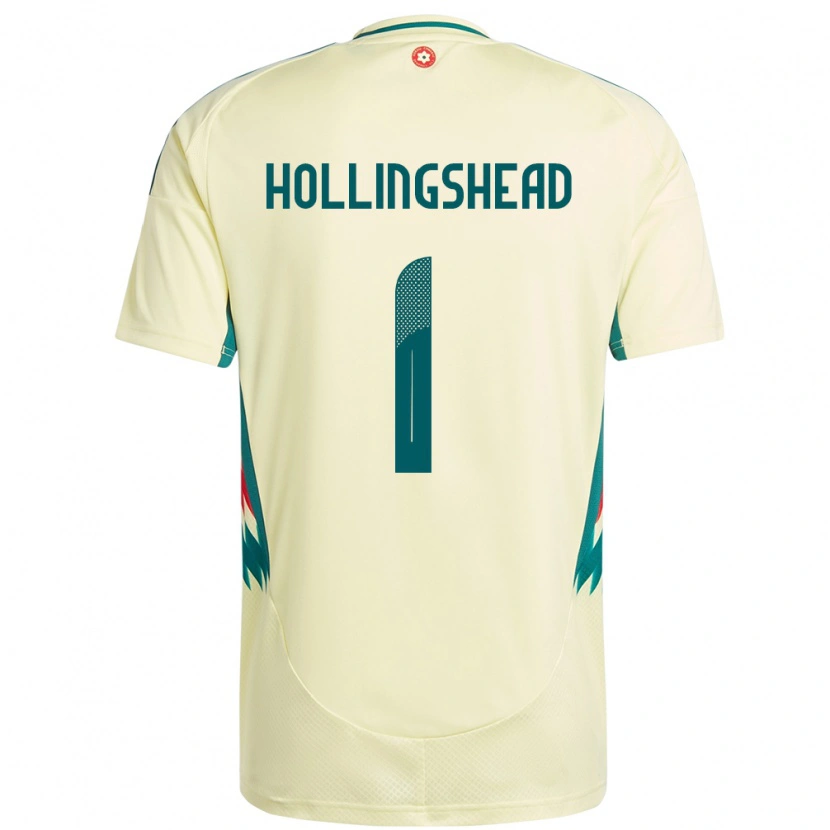 Danxen Femme Maillot Pays De Galles Ronnie Hollingshead #1 Beige Jaune Tenues Extérieur 24-26 T-Shirt