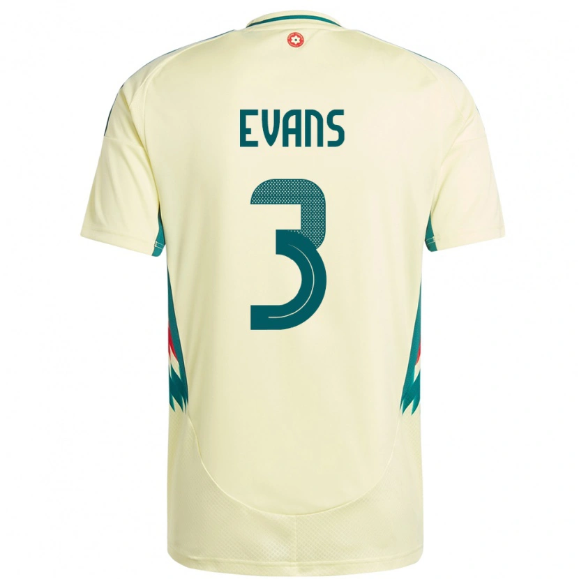 Danxen Femme Maillot Pays De Galles Gemma Evans #3 Beige Jaune Tenues Extérieur 24-26 T-Shirt