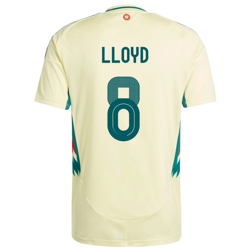 Danxen Femme Maillot Pays De Galles Ben Lloyd #8 Beige Jaune Tenues Extérieur 24-26 T-Shirt