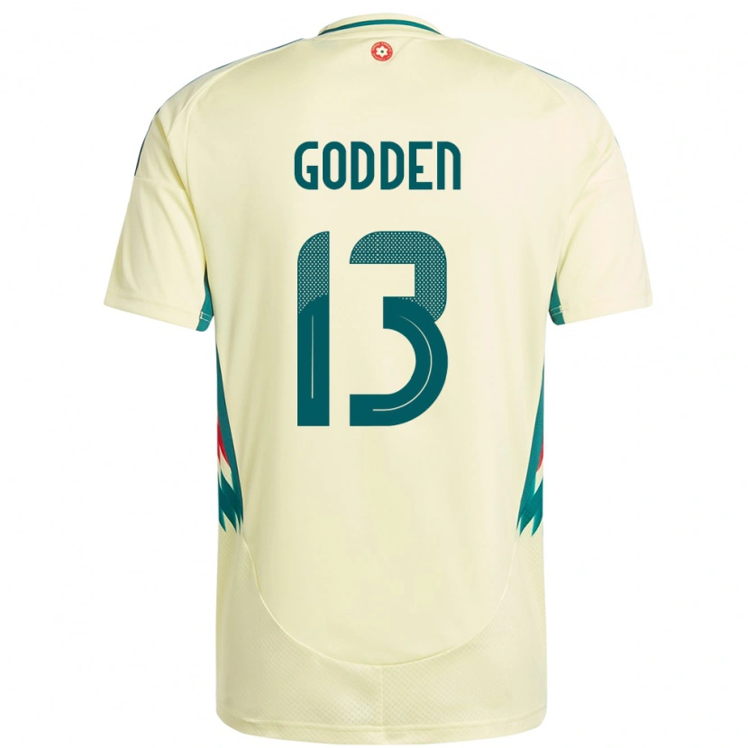 Danxen Femme Maillot Pays De Galles Scott Godden #13 Beige Jaune Tenues Extérieur 24-26 T-Shirt