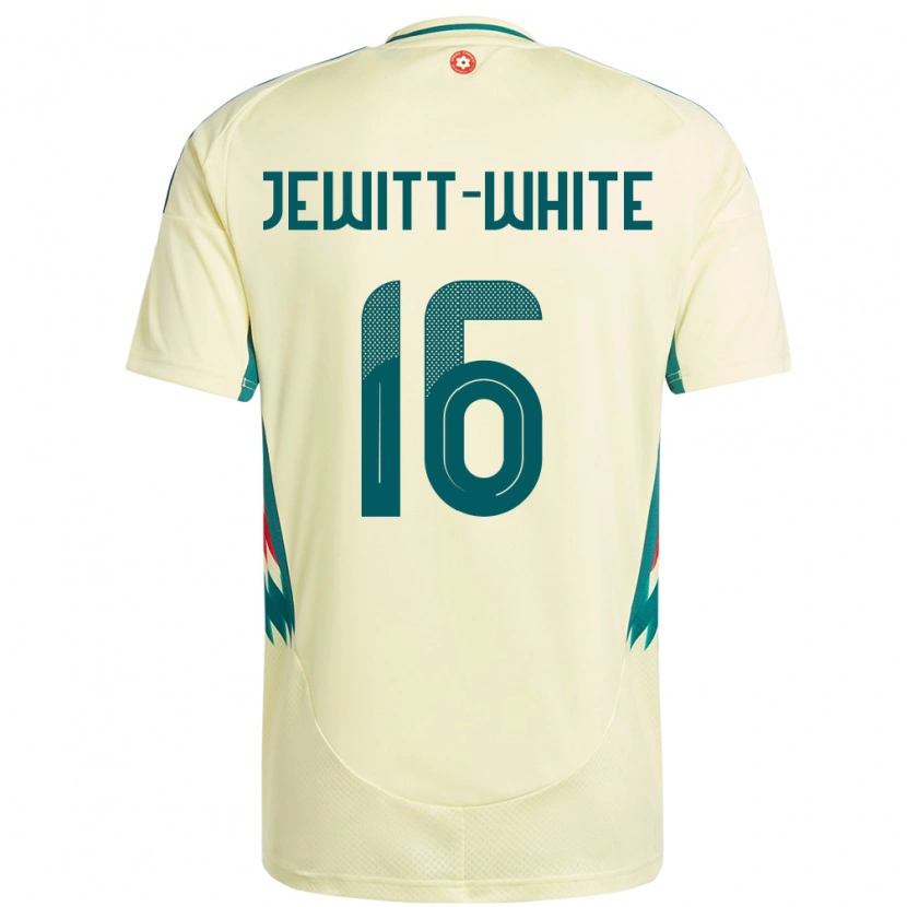Danxen Femme Maillot Pays De Galles Harry Jewitt White #16 Beige Jaune Tenues Extérieur 24-26 T-Shirt