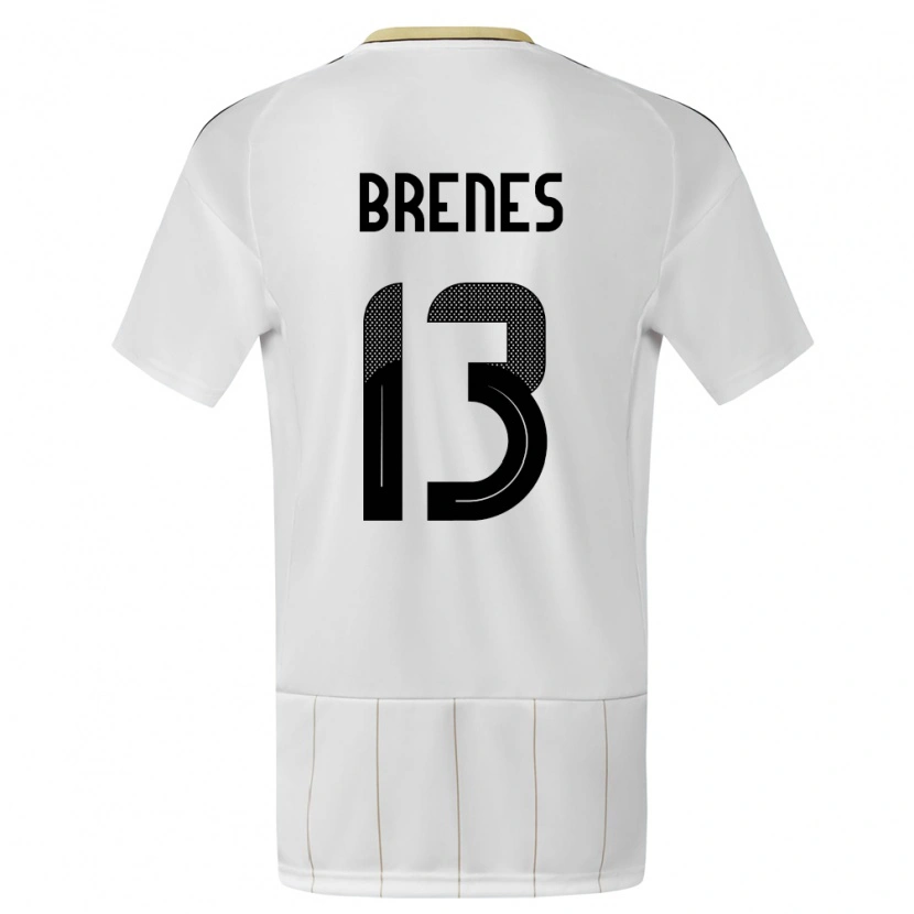 Danxen Femme Maillot Costa Rica Jefferson Brenes #13 Blanc Tenues Extérieur 24-26 T-Shirt