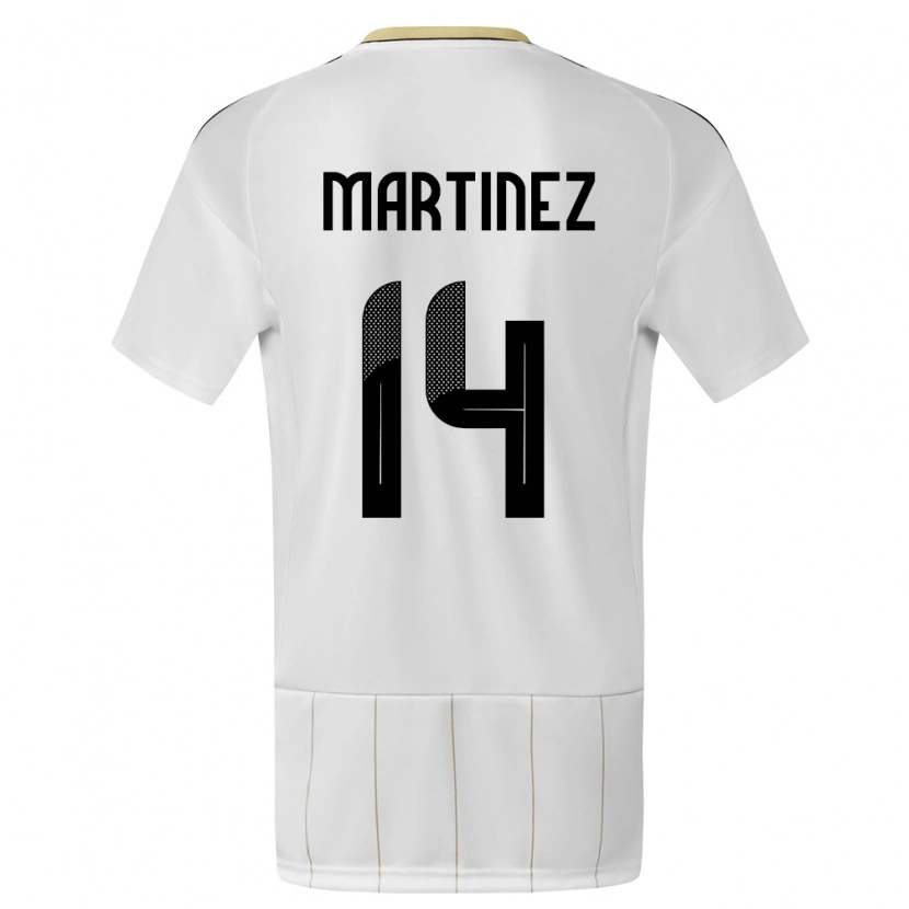 Danxen Femme Maillot Costa Rica Alonso Martínez #14 Blanc Tenues Extérieur 24-26 T-Shirt