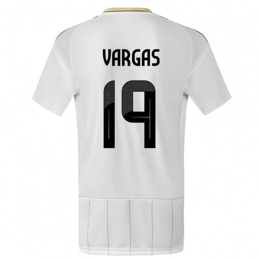Danxen Femme Maillot Costa Rica Kenneth Vargas #19 Blanc Tenues Extérieur 24-26 T-Shirt