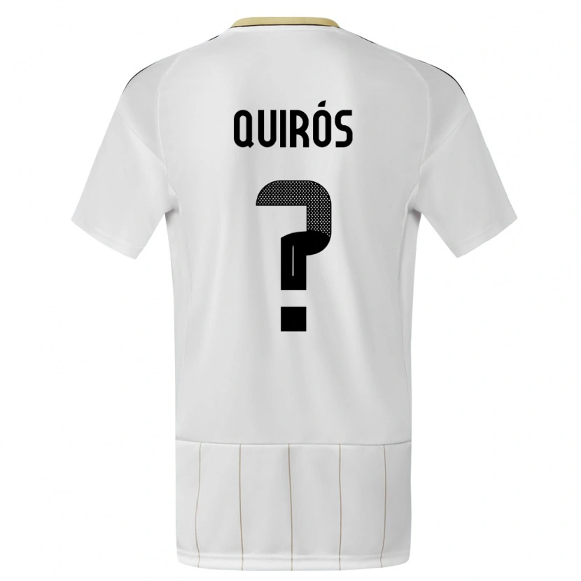 Danxen Femme Maillot Costa Rica Santiago Quirós #0 Blanc Tenues Extérieur 24-26 T-Shirt