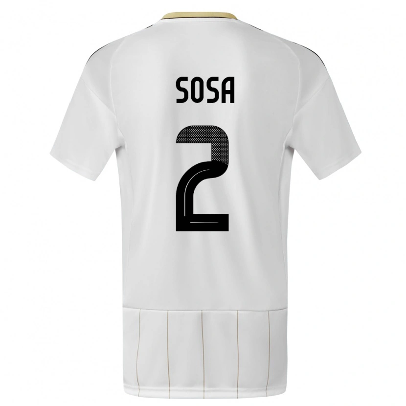 Danxen Femme Maillot Costa Rica Yerlan Sosa #2 Blanc Tenues Extérieur 24-26 T-Shirt