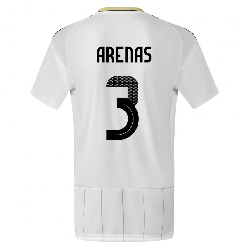 Danxen Femme Maillot Costa Rica Alejandro Arenas #3 Blanc Tenues Extérieur 24-26 T-Shirt