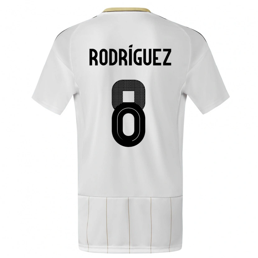Danxen Femme Maillot Costa Rica Bryson Rodríguez #8 Blanc Tenues Extérieur 24-26 T-Shirt