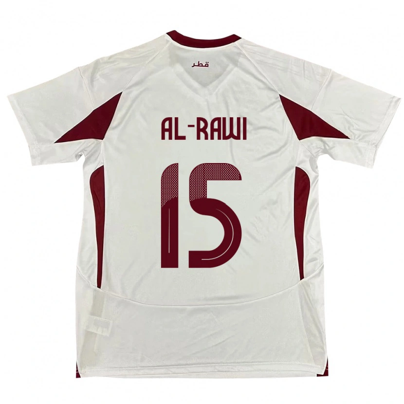 Danxen Femme Maillot Qatar Bassam Al-Rawi #15 Blanc Tenues Extérieur 24-26 T-Shirt