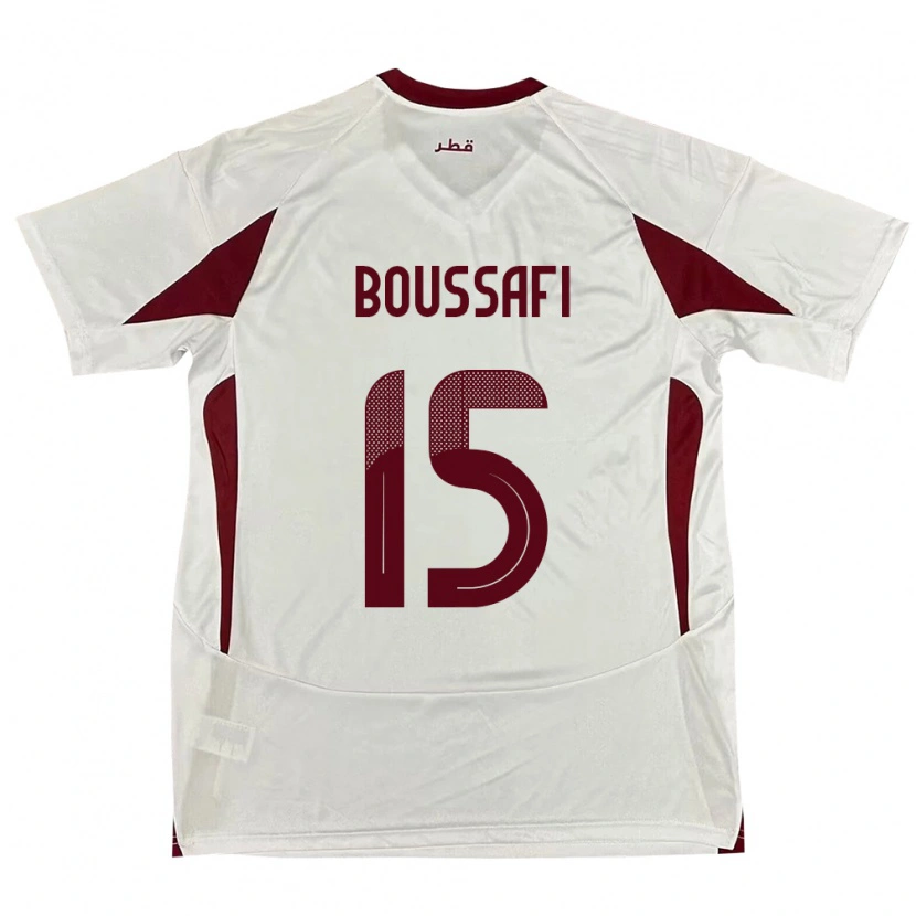 Danxen Femme Maillot Qatar Rabh Boussafi #15 Blanc Tenues Extérieur 24-26 T-Shirt